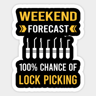 Weekend Forecast Lock Picking Pick Picker Lockpicking Lockpick Lockpicker Locksmith Locksmithing Sticker